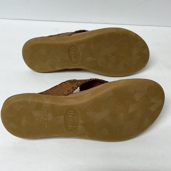 THE Sak Women's Leather Shana Thong Crochet, Flip Flop Sandals. - Picture 6 of 9